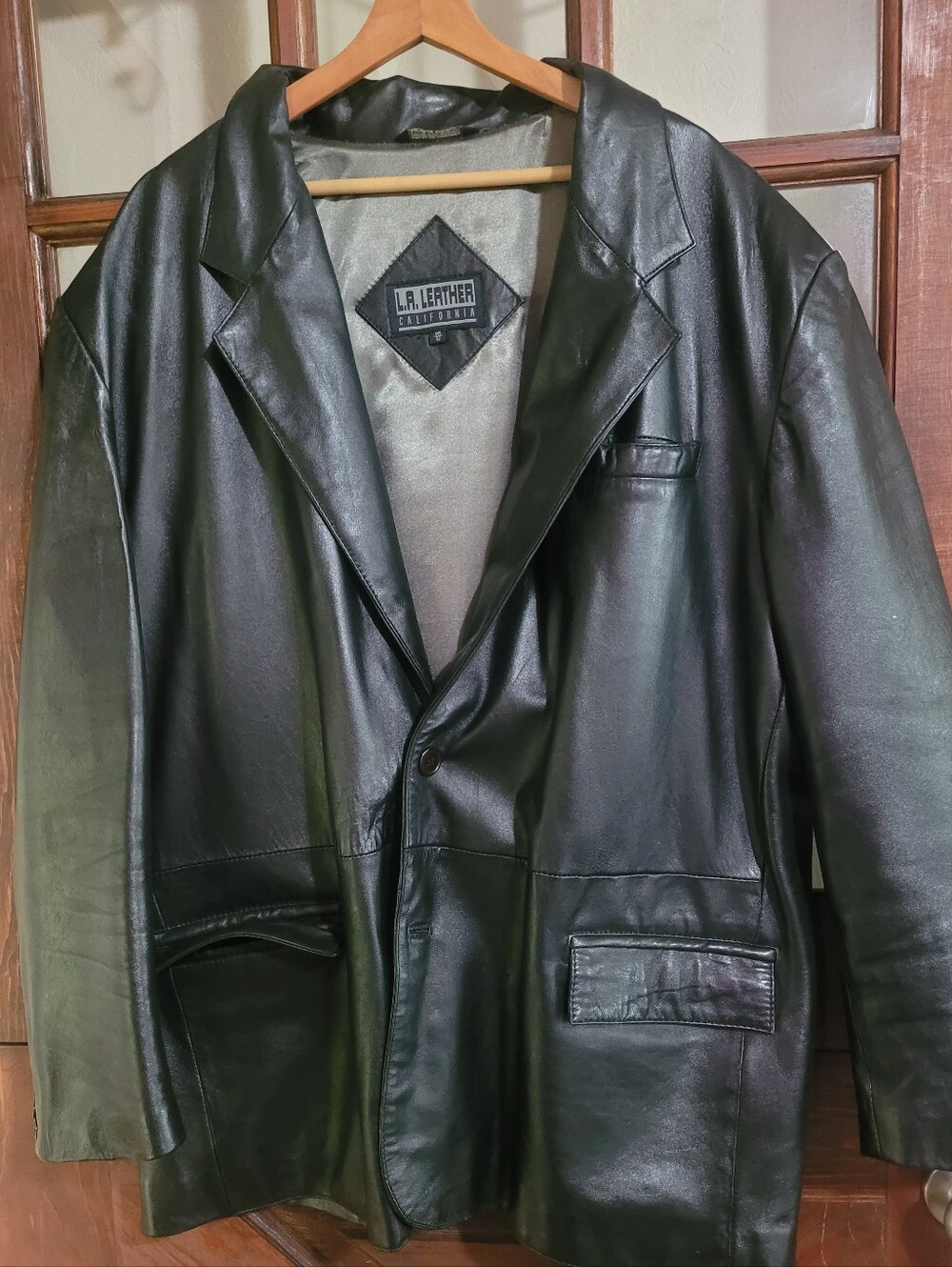 LA Leather Men's Black Leather Blazer Jacket